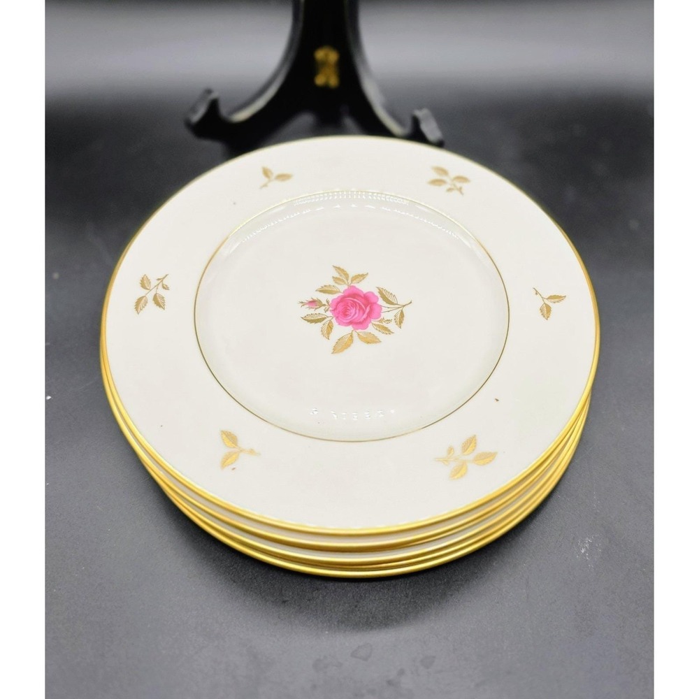 Set/6 Vintage Lenox Rhodora Salad Dessert Plate 8.5" Flower Floral